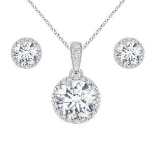 JEWELLERY SET CLEAR CRYSTAL SILVER