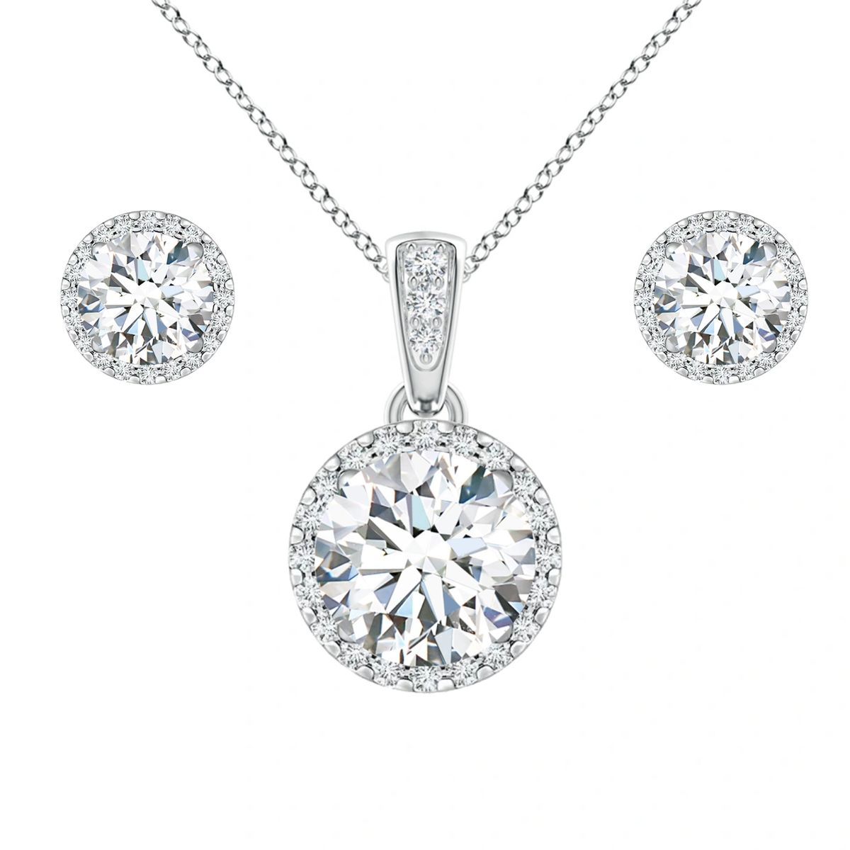 JEWELLERY SET CLEAR CRYSTAL SILVER