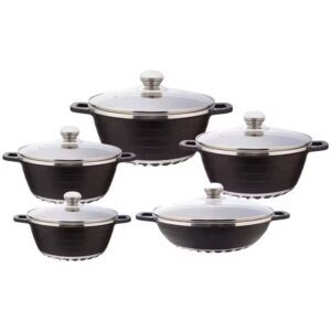DIE CAST ALUMINUM 10 PIECE NON-STICK KITCHEN POT COOKWARE